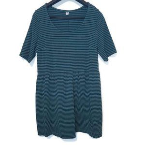 Old Navy XXL Green Striped Skater Dress